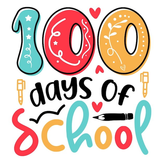 Vector 100 days of school svg design