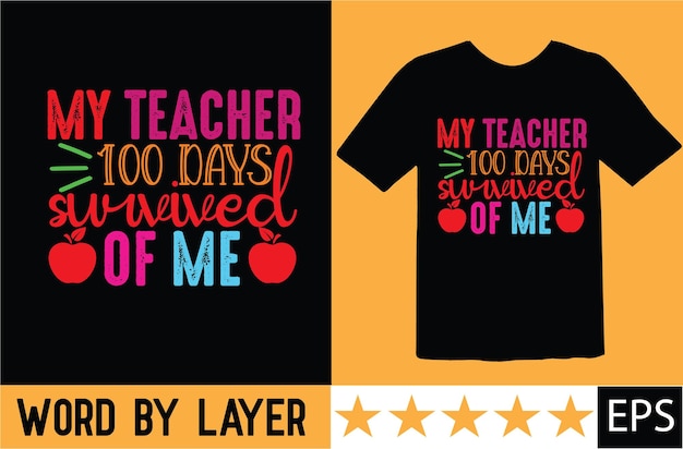 Vector 100 days of school svg t shirt design