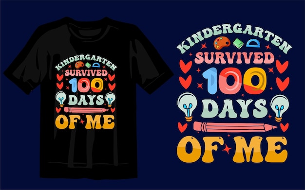 100 days of school t-shirt design print