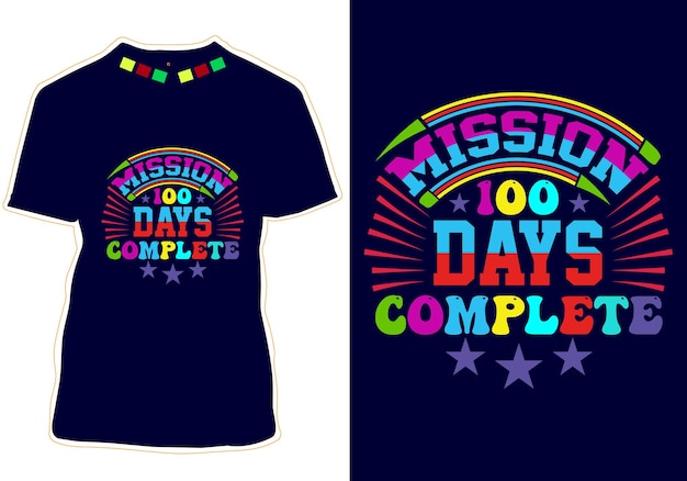 100 days of school t-shirt  design Vector