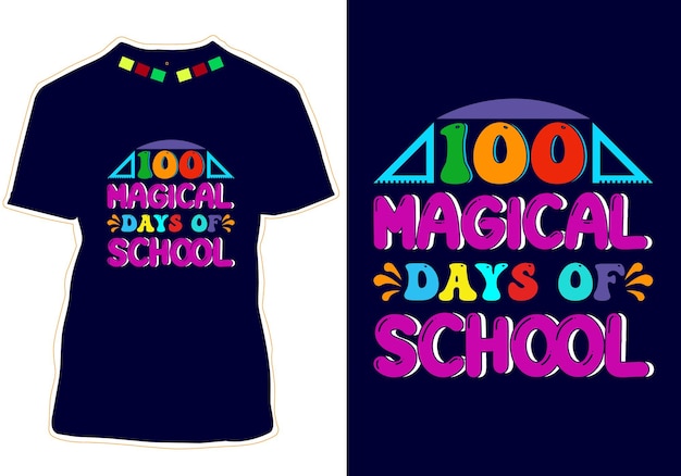 Vector 100 days of school t-shirt  design