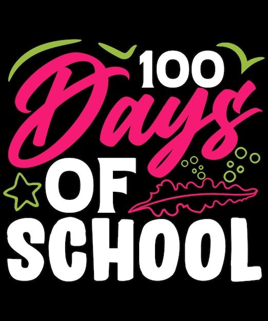 Vector 100 days of school t-shirt design