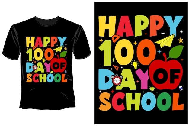 Vector 100 days of school t shirt design