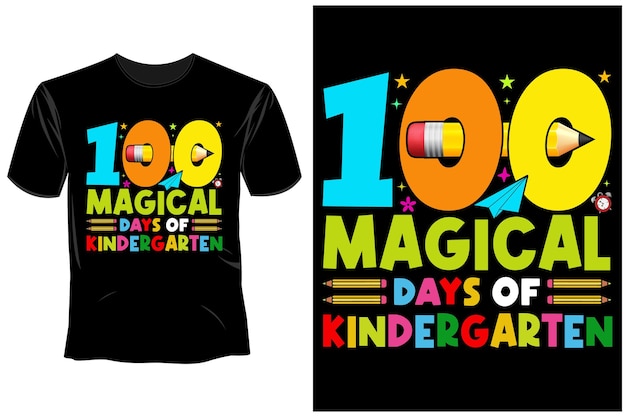 Vector 100 days of school t shirt design