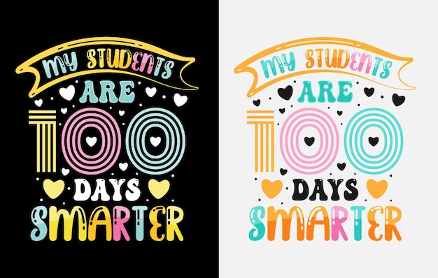 Vettore t-shirt 100 giorni di scuola, cento giorni di design di t-shirt