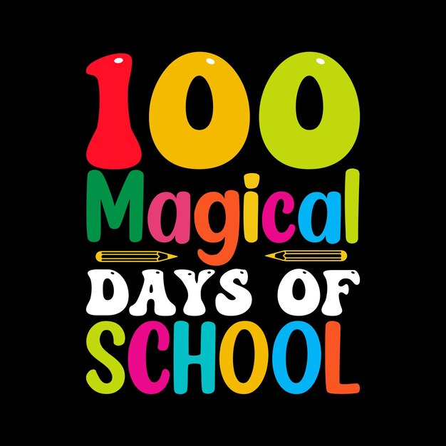 100일간의 학교 티셔츠 디자인 100일간의 학교 러버 티셔츠 디자인