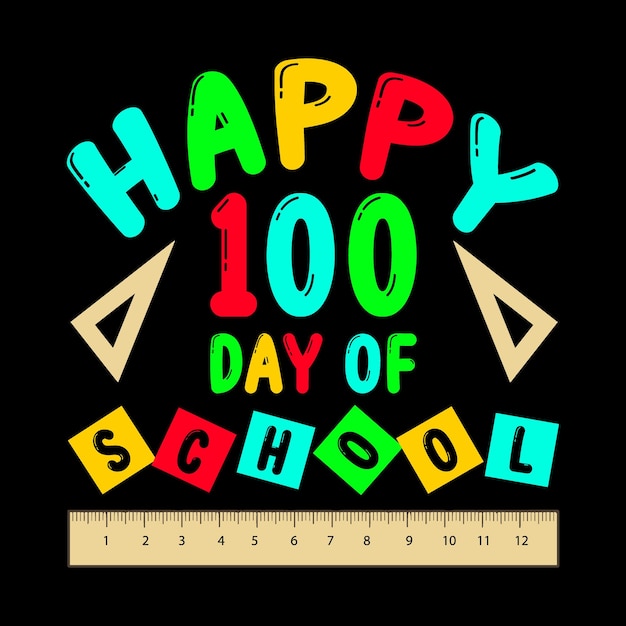 Vector 100 days of school tshirt design