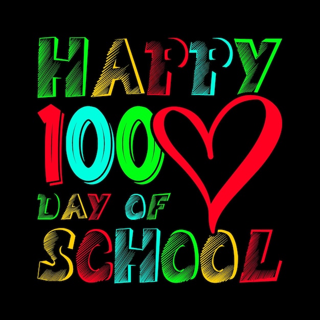 Vector 100 days of school tshirt design