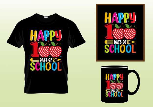 100 days of school vector t-shirt design