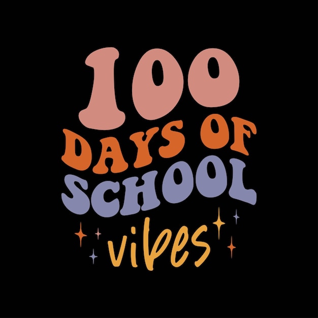 Vector 100 days of school vibes