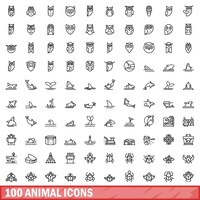 100 dierenpictogrammen instellen kaderstijl