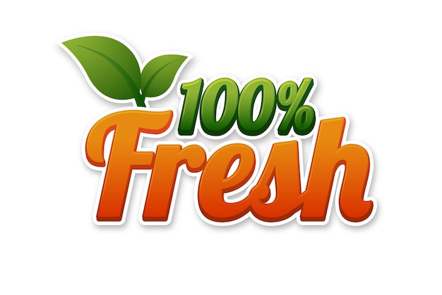 100 fresh typography logo design vers met blad logo vers voedsel vers icoon