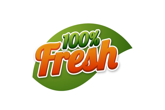 100 Fresh typography logo design vers met blad logo vers voedsel vers icoon
