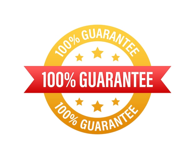 100 guarantee sign label Guaranteed tags Vector stock illustration