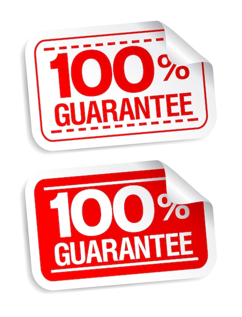 100% guarantee stickers set