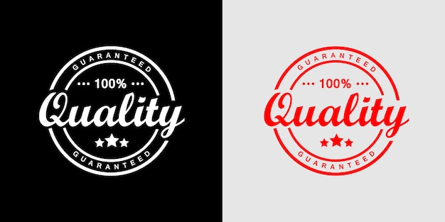 Vettore logo timbro prodotto di qualità garantita al 100%