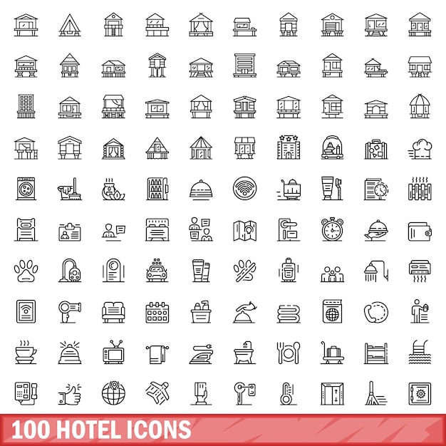 100 hotelpictogrammen instellen Kaderstijl