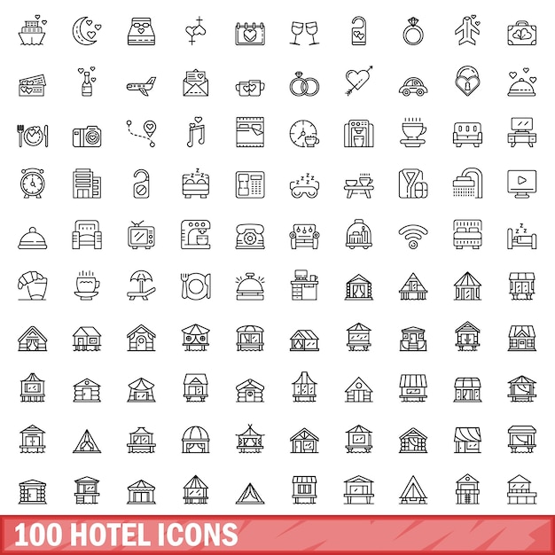 100 hotelpictogrammen instellen Kaderstijl