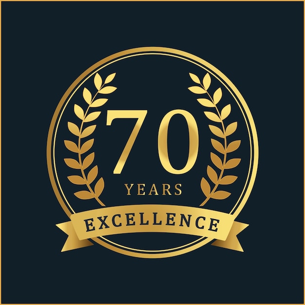 100 jaar uitmuntendheid Gouden badge met Laurel Wreath Anniversary Vector Design