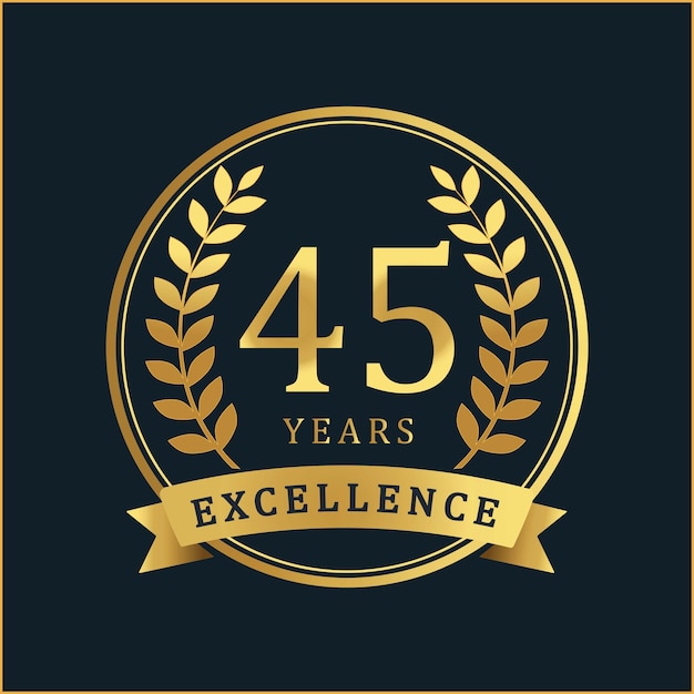 100 jaar uitmuntendheid Gouden badge met Laurel Wreath Anniversary Vector Design