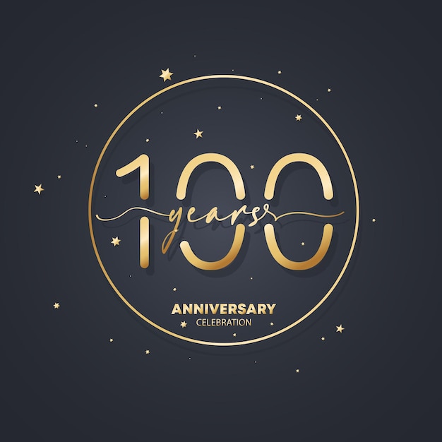 Vector 100 jaar verjaardagslogo sjabloon. 100ste verjaardag, huwelijksverjaardag icoon. trendy symbool afbeelding. vectoreps 10. geïsoleerd op achtergrond.