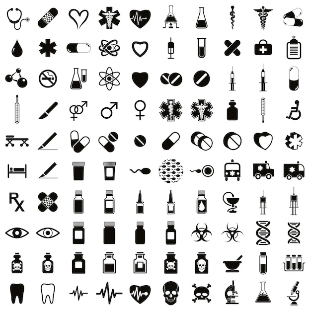 100 medische iconen set