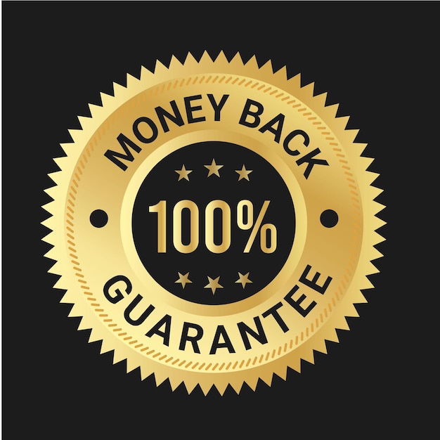 100 Money back Guaranteed trust badge vector design money back logo design