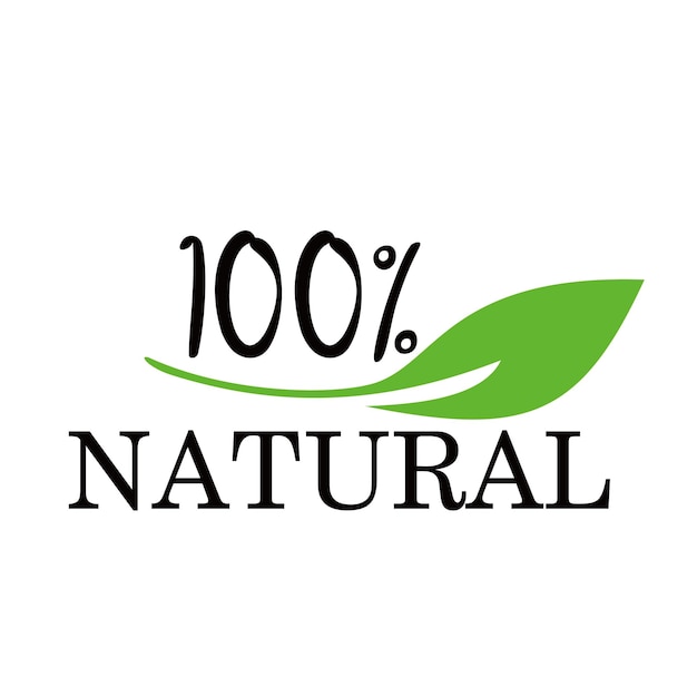 100 natural label design eco product sign and symbol