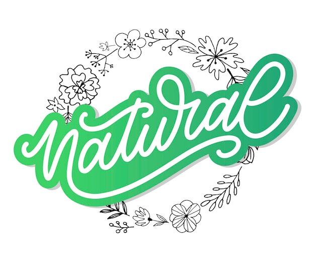 100 natuurlijke vector belettering stempel illustratie slogan kalligrafie