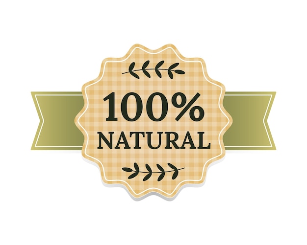 100 natuurproduct label icoon teken