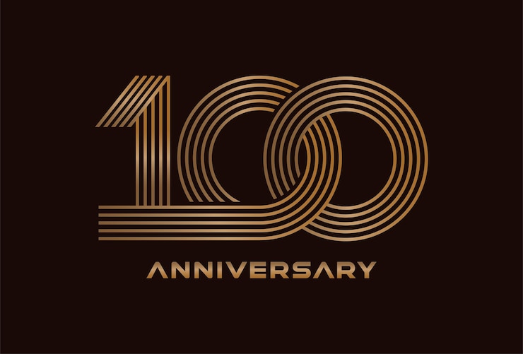 Vector 100 nummer logo goud 100 nummer monogram lijnstijl bruikbaar voor jubileum en bedrijfslogo