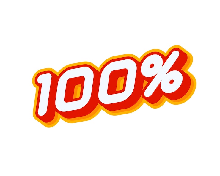 Vector 100 one hundred percent modern style vector isolated on white colourful text effect design vector text or inscriptions in english the modern and creative design has red orange yellow colors