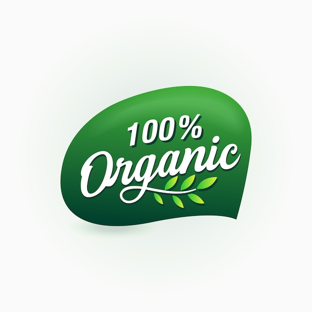 100% organic food certified label