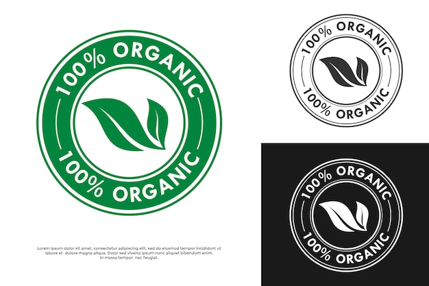 100 organic logo template illustration