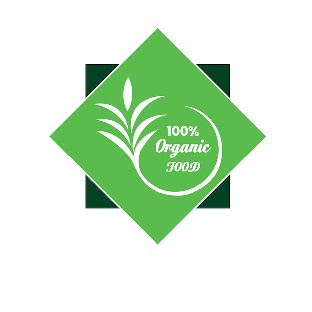 100 organic quality food labels set in ribbon style