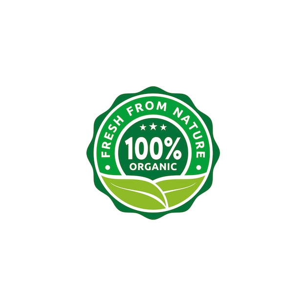 100% organisch, natuurlijk badge-etiket, zegelsticker-logo