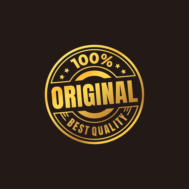 Golden 100 percent original label Royalty Free Vector Image