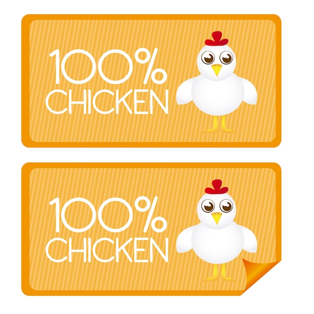 100 percent chicken tags and stickes