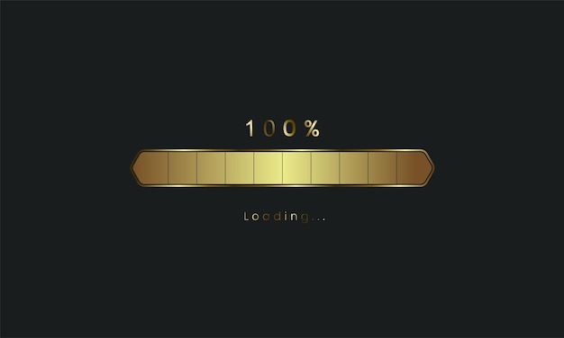 100 percent golden Futuristic Progress loading bar gold Loading bar process of indicators premium.