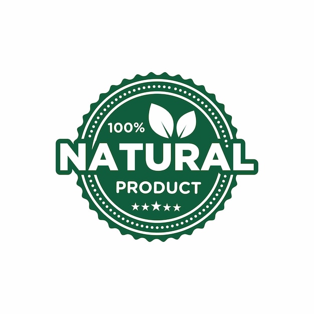 100 percent natural label sticker badge vector 100 percent organic stamp vector