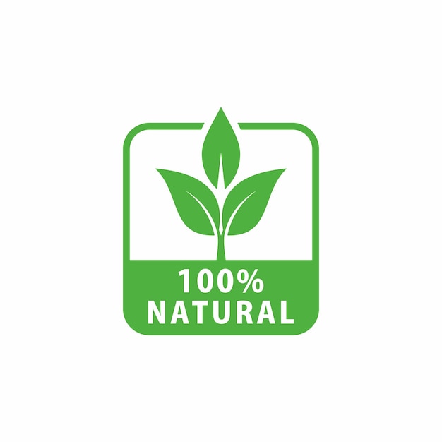 100 percent natural label sticker badge vector 100 percent organic stamp vector