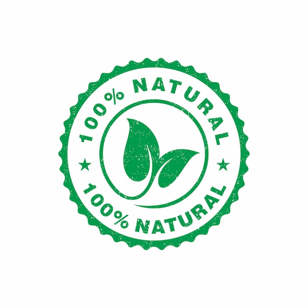 100 percent natural label sticker badge vector