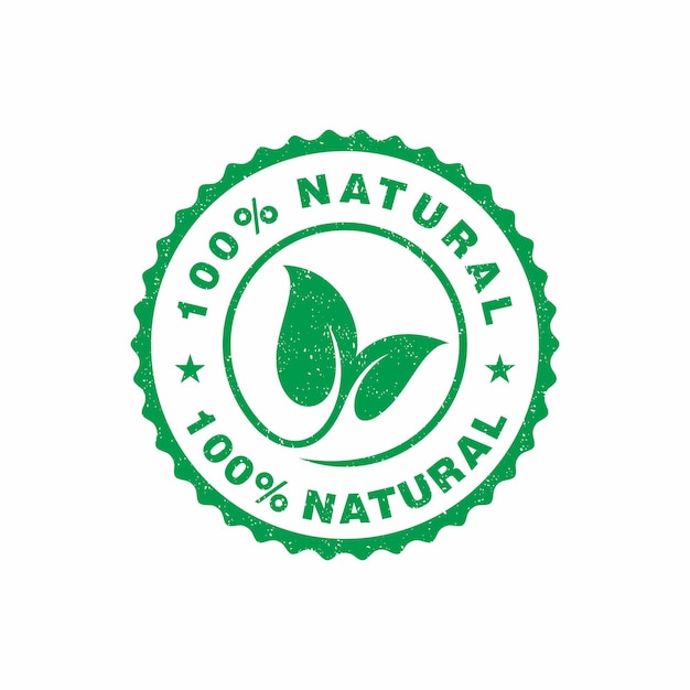 100% naturale etichetta adesivo distintivo vettore