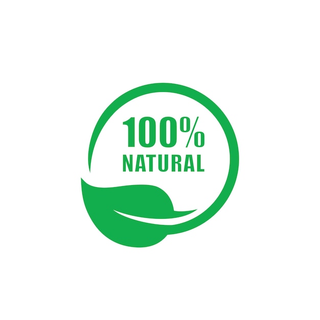 100 percent natural product label or logo illustration