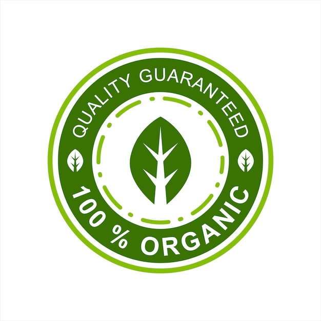 100-процентный органический логотип в виде зеленого круга