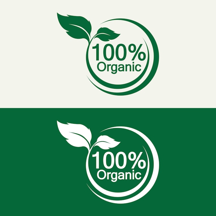 Vector 100 percent organic vector logo design can use for label badge print flyer banner web element infographicvector