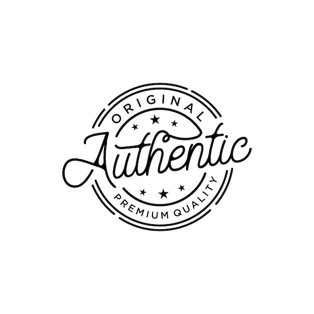 Вектор 100% оригинальные и аутентичные рукописные надписи для значка этикетки логотип одежды