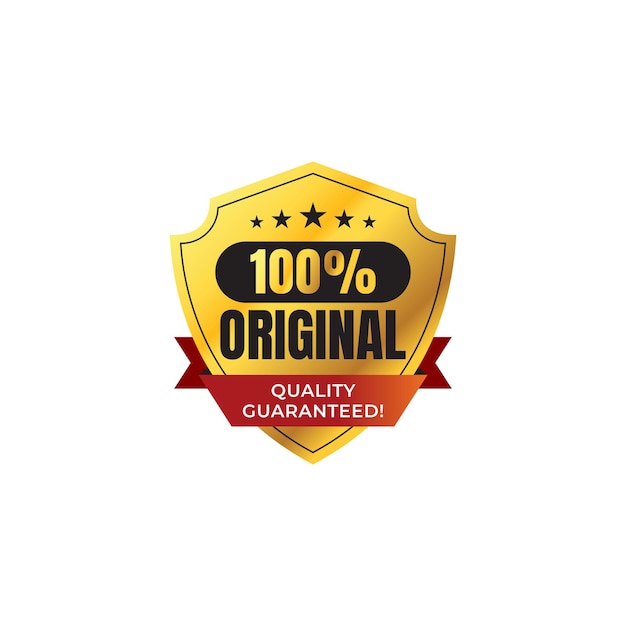 Golden 100 percent original label Royalty Free Vector Image