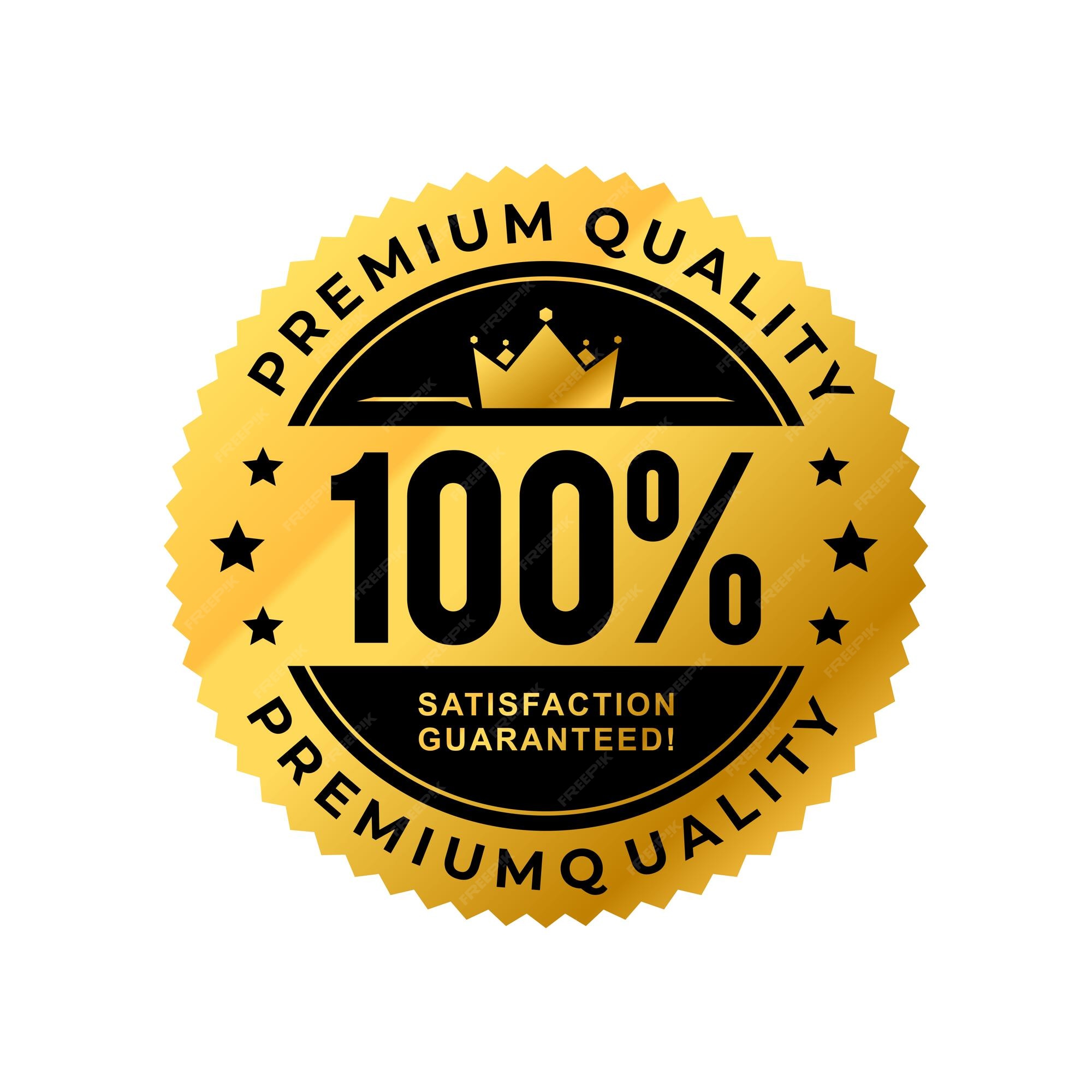 Premium Vector | 100 Percent Premium Quality label with crown and stars ...