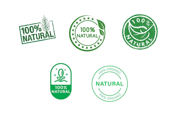 100 percent's Natural Organic product stamps set, 100 natural stamp set